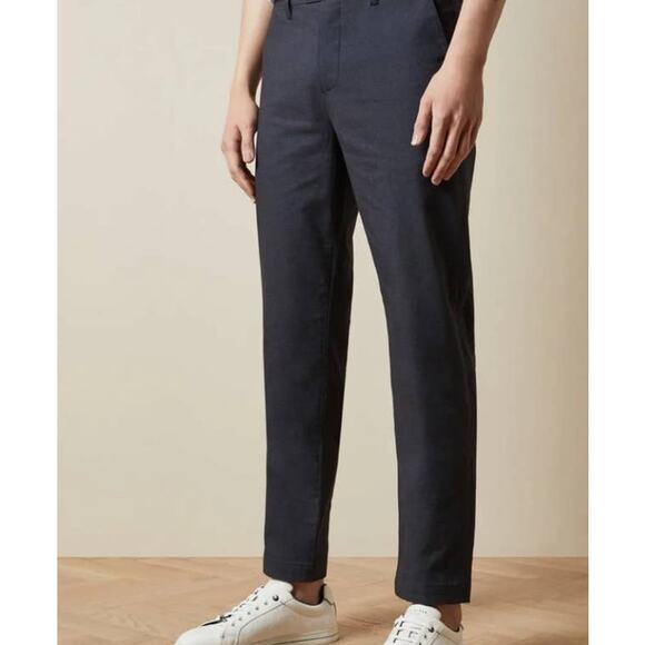 Ted Baker STDALE Slim Fit Semi Plain Trouser Navy Size 38R NWT - Picture 3 of 11